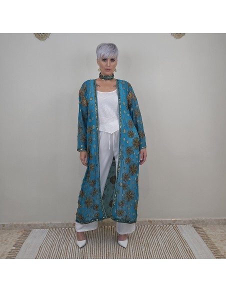 Kimono Rhin Largo con bordados a mano