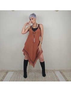 Vestido corto Pocahontas en algodón boho 2
