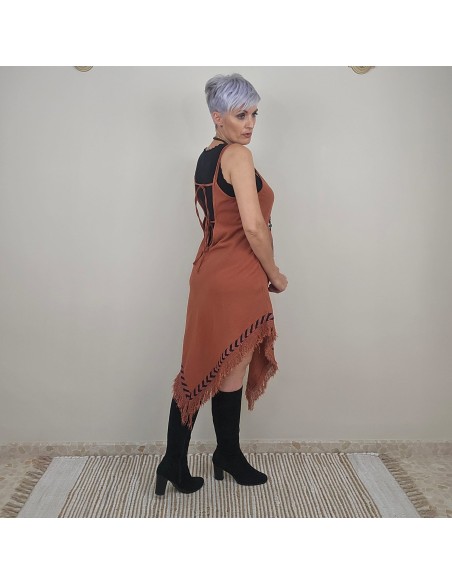 Vestido corto Pocahontas en algodón boho