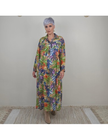 Vestido camisero Savage en rayón estampado