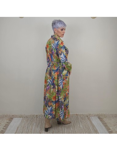 Vestido camisero Savage en rayón estampado