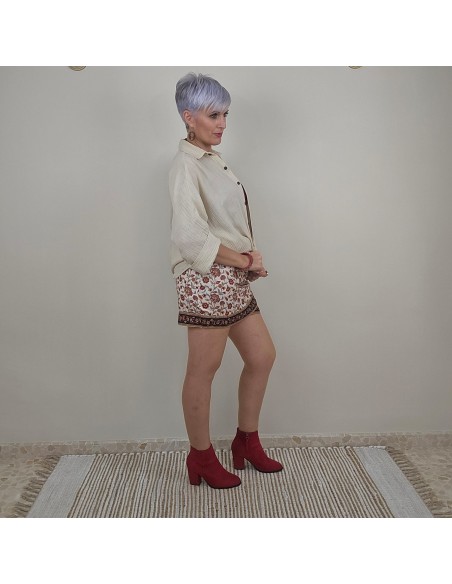 Falda pantalón estampado étnico