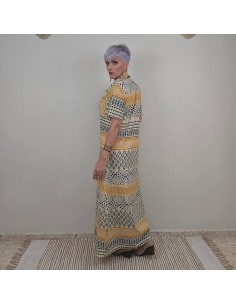 Vestido camisero Bagru estampado artesanal 2